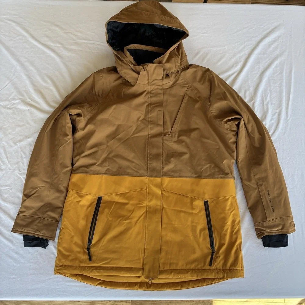 Boulder Gear Mens Incline Insulated Ski Jacket XL Brown Mustard